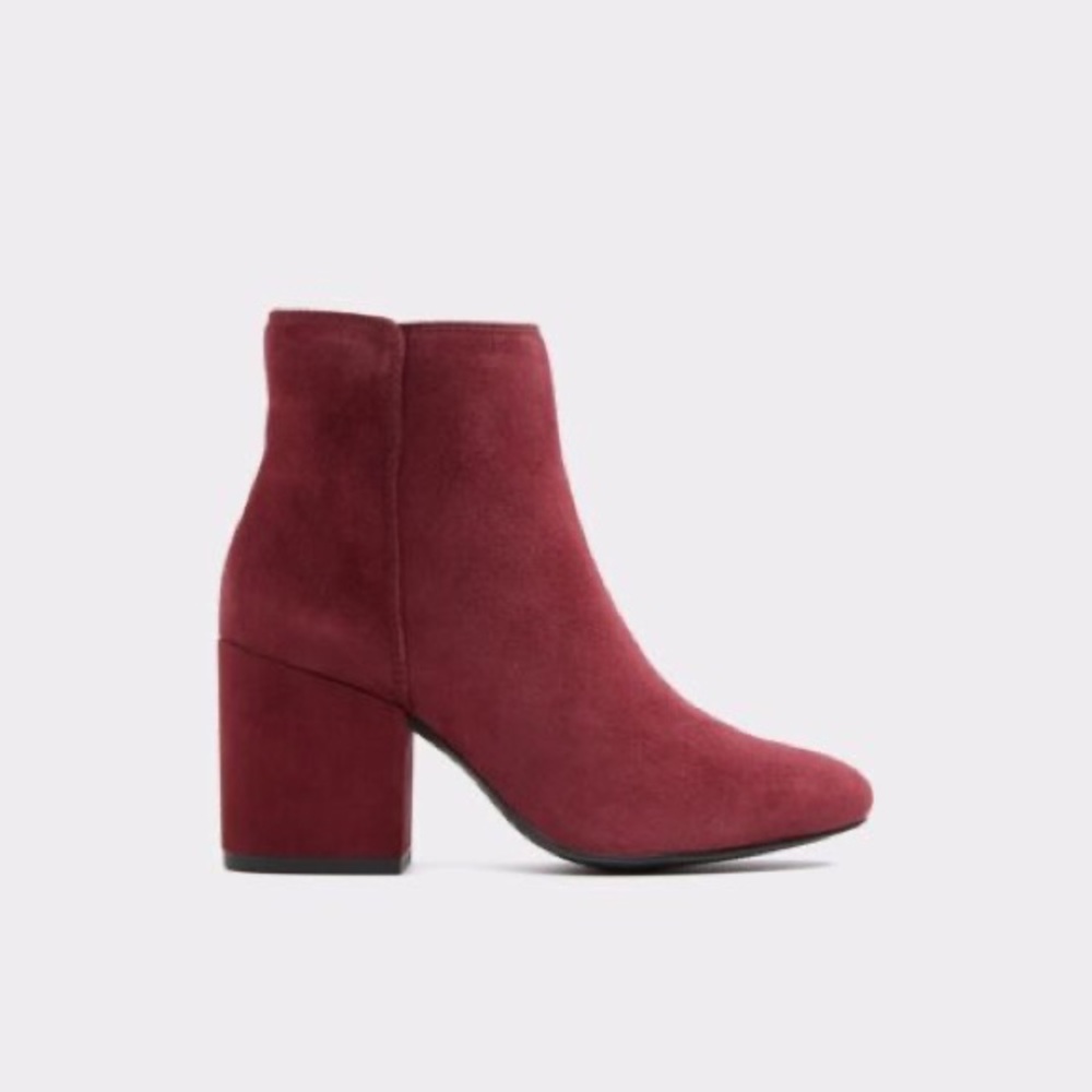 Aldo Suede Burgundy Ankle Booties